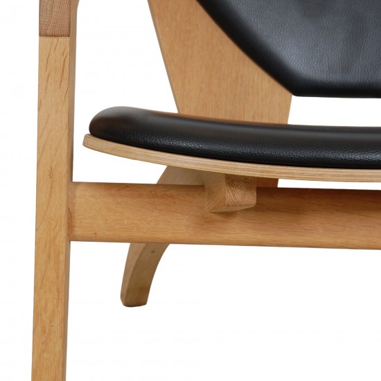 K b brugt Hans Wegner Butterfly chair af eg og sort l der